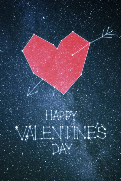 Feliz Día San Valentín Tarjeta Felicitación Con Corazón Rojo Letras —  Fotos de Stock