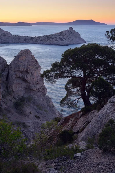La orilla rocosa marina en la Crimea —  Fotos de Stock