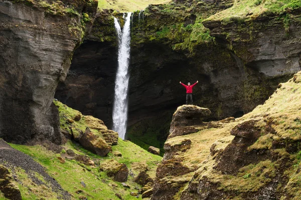 Kvernufoss Καταρράκτης στην Ισλανδία — Φωτογραφία Αρχείου