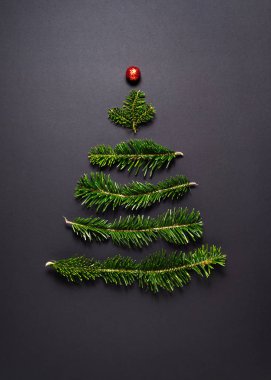 Dekoratif köknar ile Noel tebrik kartı
