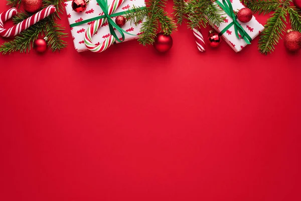 Fondo rojo de Navidad y Año Nuevo — Foto de Stock