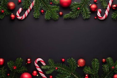 Siyah üzerine Noel sınırı 