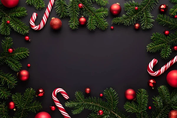 Borda quadro de Natal em preto — Fotografia de Stock