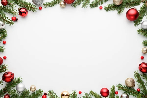 Feliz Natal Branco Feliz Ano Novo Fundo Com Moldura Oval — Fotografia de Stock