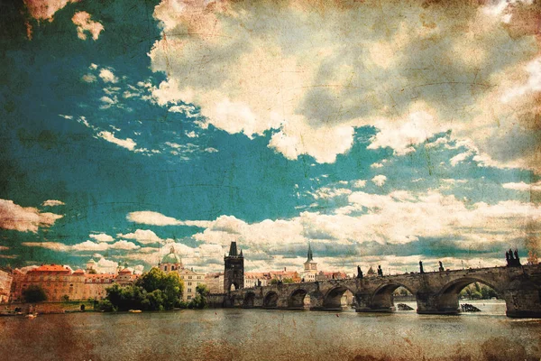 查看布拉格的查尔斯桥 — 图库照片