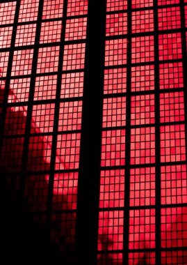 Katedral Amsterdam'da kırmızı windows