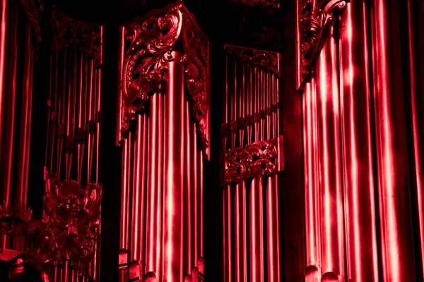 Red organ in old church in Amsterdam — Stock Photo, Image