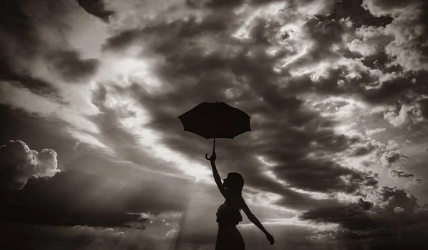 Young woman with  umbrella — Stock Photo, Image