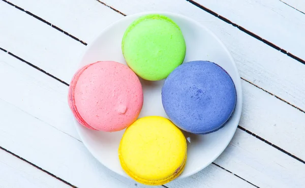 Vier Farb-Macarons — Stockfoto