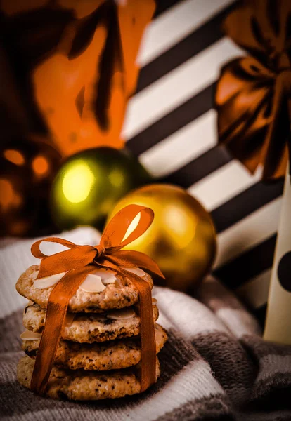 Cookies met giften van Kerstmis — Stockfoto