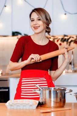 Noel yemeği hazırlamak ev kadını ben