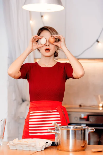 Casalinga preparare la cena di Natale i — Foto Stock