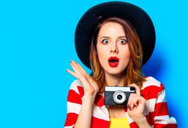 bağbozumu kamera kadınla