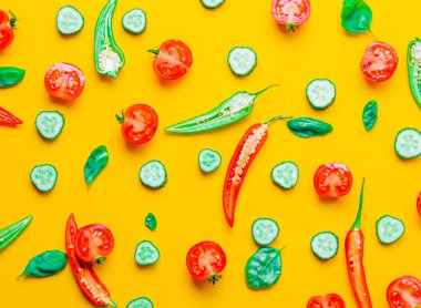 Chili manzaraya yukarıda biber ve saat alarm