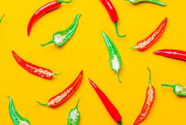 Düzenlenen Chili biber manzaraya yukarıda