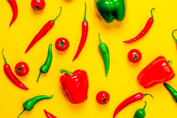 Above view at Chili pepper and Capsicum — Stock Photo, Image