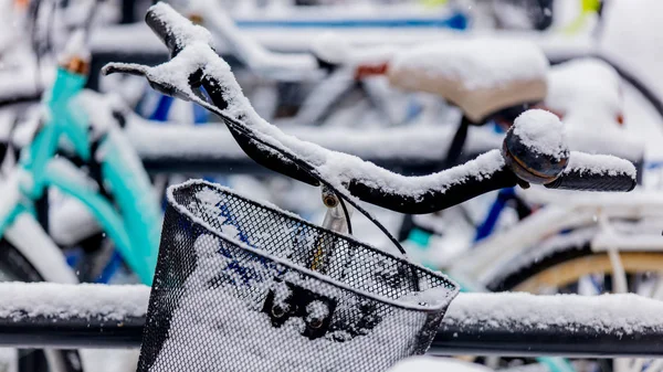 Krásný Styl Kolo Sněhu Vysoké Sněžení Evropě — Stock fotografie