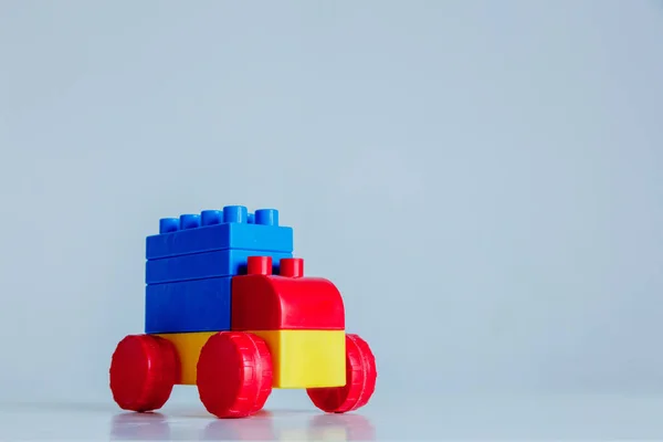 Block Truck commercial in red, blue and yellow colors — Stock Photo, Image