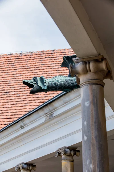 Dreno de chuva em forrm de um dragão — Fotografia de Stock