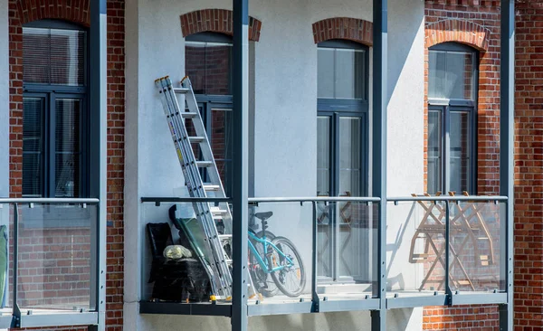 Modern exterior on balcony in loft — Stock Photo, Image