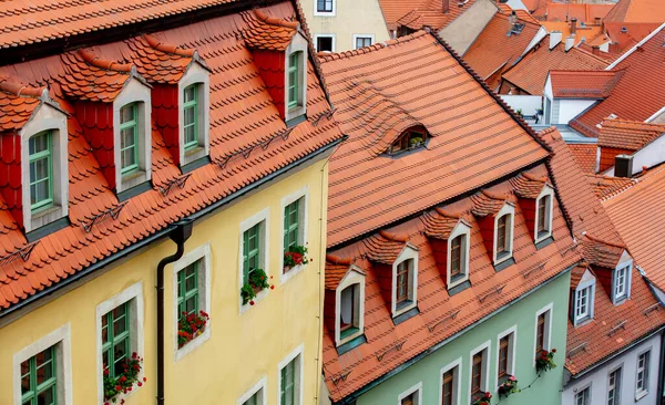 Blick Auf Die Alten Ziegelhäuser Der Stadt Europa — Stockfoto