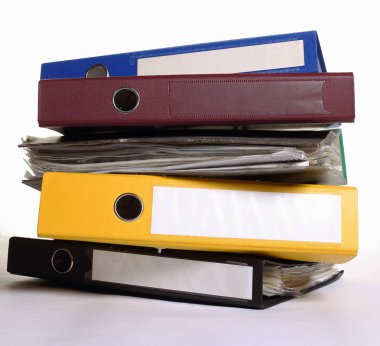 a pile of stationery folders on white clipart
