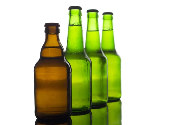 Paio Bottiglie Birra Bianco — Foto Stock