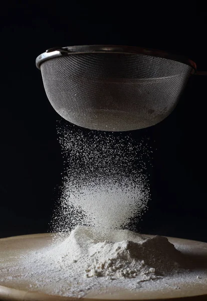 Sifting Flour Sieve Black — Stock Photo, Image