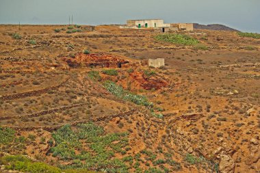İspanya Kanarya Adası Lanzarote 'den güzel, sakin bir yaz bulutlu manzarası