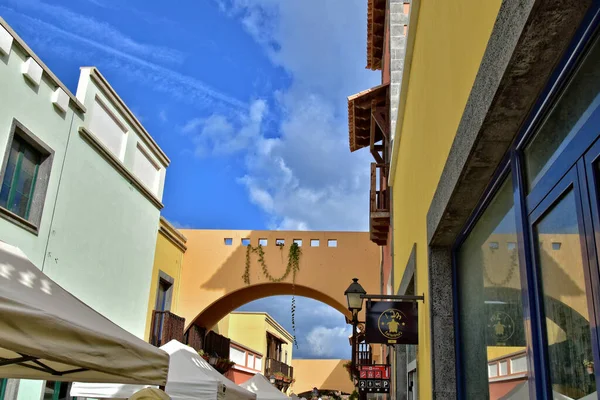 Gyönyörű Város Corralejo Spanyol Kanári Szigeten Fuerteventura Egy Meleg Ünnep — Stock Fotó