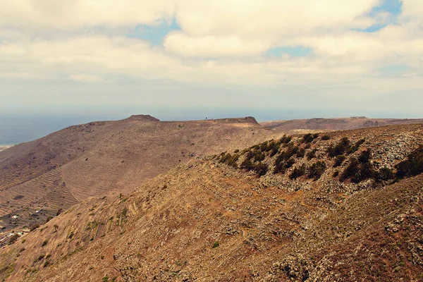 Beautiful Calm Summer Cloudy Landscape Spanish Canary Island Lanzarote — Stock Photo, Image