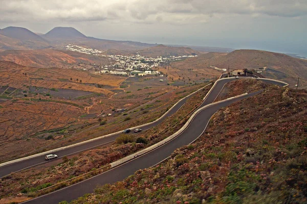 Vackert Lugnt Sommarmolnlandskap Från Spanska Kanarieöarna Lanzarote — Stockfoto