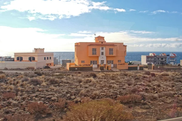 Spanyol Adası Tenerife Den Güzel Manzaralar Otoyolu Okyanusu Var — Stok fotoğraf