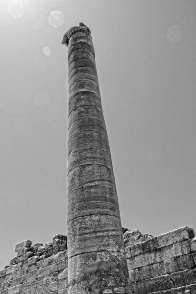 Schöne Alte Ruinen Des Antiken Apollotempels Didim Türkei Einem Heißen — Stockfoto