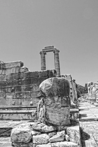 Belles Vieilles Ruines Ancien Temple Apollon Didim Turquie Par Une — Photo