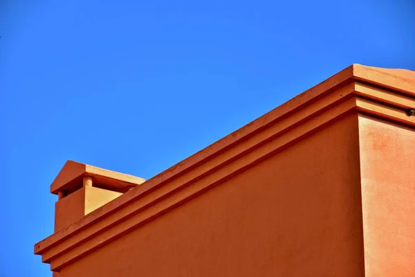 Beautiful Contrasting Architectural Details Spanish Canary Island Fuerteventura Blue Sky — Stock Photo, Image