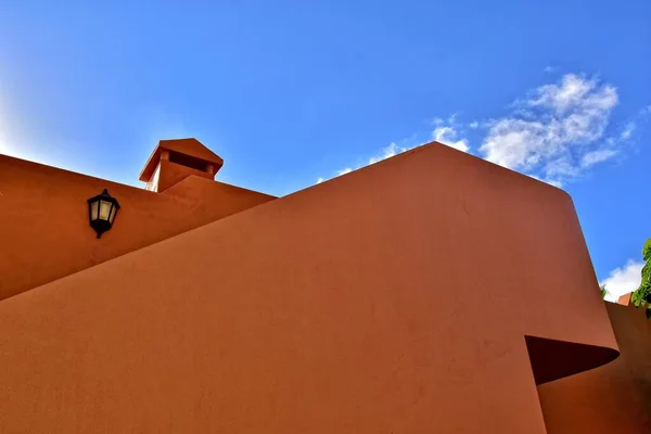 Beautiful Contrasting Architectural Details Spanish Canary Island Fuerteventura Blue Sky — Stock Photo, Image