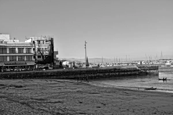 Bela Paisagem Com Cidade Oceano Dia Quente Ilha Canária Espanhola — Fotografia de Stock