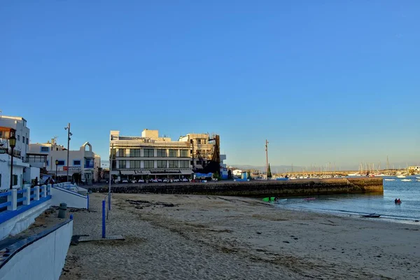 Vackert Landskap Med Staden Och Havet Varm Dag Den Spanska — Stockfoto