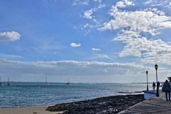 Beautiful Landscape City Ocean Warm Day Spanish Canary Island Fuerteventura — Stock Photo, Image
