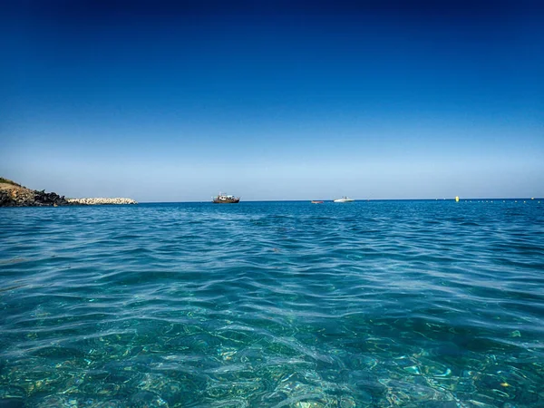 Bela Paisagem Beira Mar Verão Ilha Grega Rodes — Fotografia de Stock