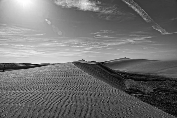 Prachtige Zomer Woestijn Landschap Een Warme Zonnige Dag Van Maspalomas — Stockfoto