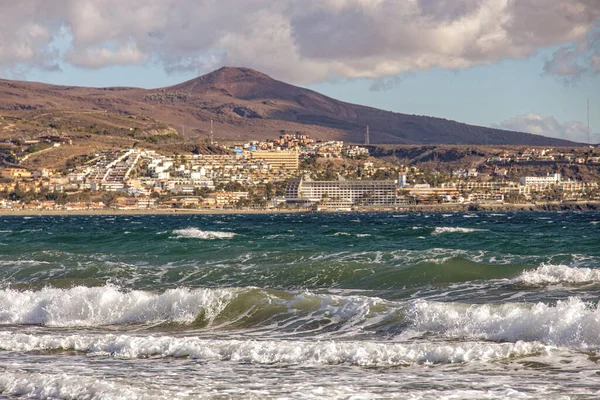 Magnifique Paysage Ensoleillé Avec Plage Del Ingles Sur Île Espagnole — Photo