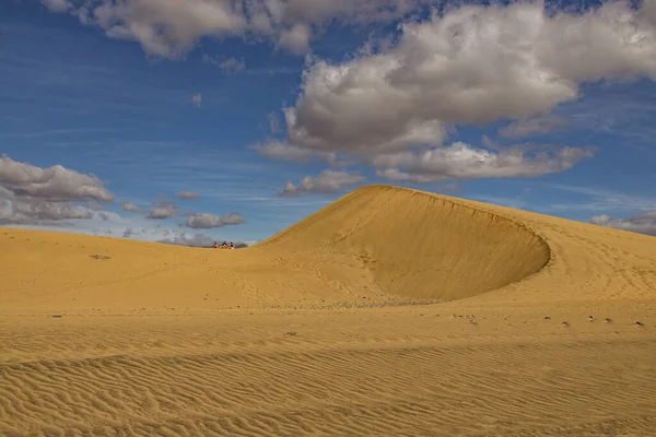 Beautiful Summer Desert Landscape Warm Sunny Day Maspalomas Dunes Spanish — Stock Photo, Image