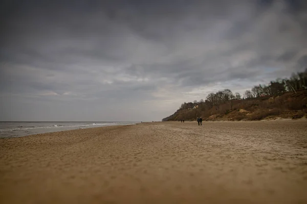 Bellissimo Paesaggio Calmo Della Spiaggia Sul Mar Baltico Polacco Giorno — Foto Stock