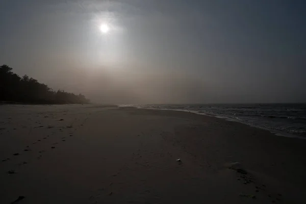 Bellissimo Paesaggio Del Blu Del Mar Baltico Polonia Spiaggia Una — Foto Stock