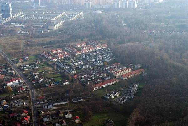 Vacker Höst Flygfoto Warszawa Bialoleka Polen — Stockfoto