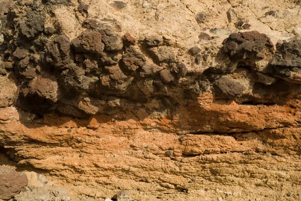 Vacker Ursprungliga Brun Naturlig Bakgrund Vulkanisk Stelnad Lava Närbild — Stockfoto