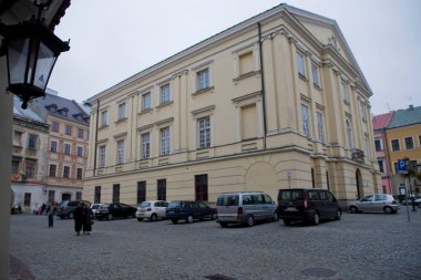 Güzel sonbahar gri kasım manzarası Polonya 'nın Lublin şehrinden