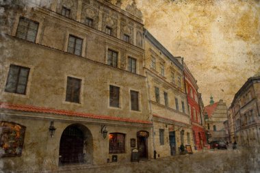 Güzel sonbahar gri kasım manzarası Polonya 'nın Lublin şehrinden